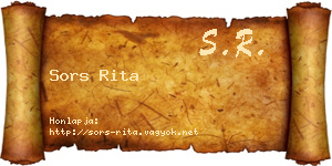 Sors Rita névjegykártya
